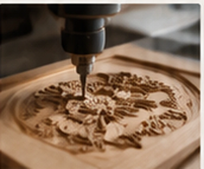 CNC machine carving detailed decorative wood